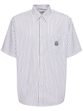 Carhartt WIP: Hemd aus Baumwolljersey mit Logo „Linus“ - Weiß/Schwarz - men_0 | Luisa Via Roma