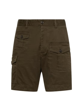 Dsquared2: Sexy cargo cotton drill shorts - Military Green - men_0 | Luisa Via Roma
