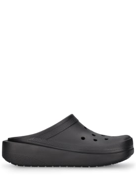 Crocs: Blunt toe slides - Black - men_0 | Luisa Via Roma