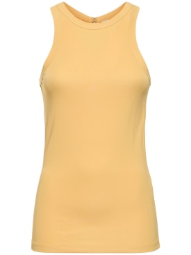 Toteme: 光滑平纹针织粘胶纤维混纺背心 - 黄色 - women_0 | Luisa Via Roma