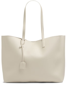 Saint Laurent: Saint Laurent leather shopping bag - Blanc Vintage - women_0 | Luisa Via Roma