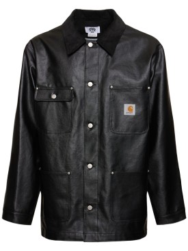 JUNYA WATANABE: Jacke aus Baumwollmischung mit Logo „Carhartt“ - Schwarz - men_0 | Luisa Via Roma