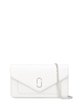 Marc Jacobs: 皮革信封链条钱包 - 白色 - women_0 | Luisa Via Roma