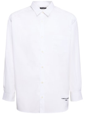 Comme des Garçons Homme: Cotton logo shirt - White - men_0 | Luisa Via Roma