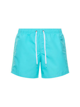 SUNDEK: Stretch waist nylon swim shorts - Aqua - men_0 | Luisa Via Roma