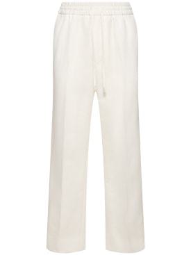 Brioni: Asolo cotton & linen sweatpants - Off White - men_0 | Luisa Via Roma