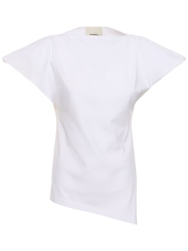 Isabel Marant: T-Shirt aus Baumwolljersey „Sebani“ - Weiß - women_0 | Luisa Via Roma