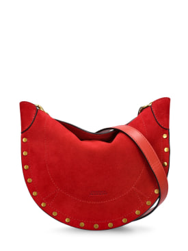 Isabel Marant: Mini Moon soft suede shoulder bag - Scarlet - women_0 | Luisa Via Roma