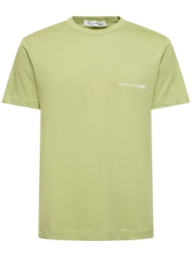 Comme des Garçons Shirt: Camiseta de algodón con logo - Caqui - men_0 | Luisa Via Roma