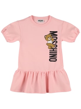 Moschino: Cotton blend sweat dress - Pink - kids-girls_0 | Luisa Via Roma