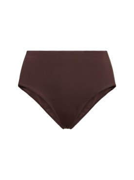 Max Mara: Sabina jersey high rise bikini bottoms - Brown - women_0 | Luisa Via Roma