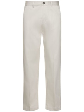 AMI Paris: Pantalones chinos de algodón - Blanco Opaco - men_0 | Luisa Via Roma