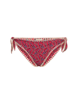 Isabel Marant: Sukie floral bikini bottoms - Cranberry - women_0 | Luisa Via Roma