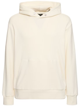 Zegna: Cotton & cashmere hoodie - White - men_0 | Luisa Via Roma