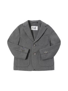 Il Gufo: Viscose blend pinstripe jacket - Grey - kids-boys_0 | Luisa Via Roma
