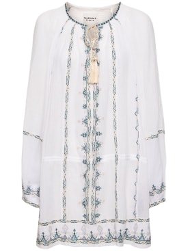 Marant Etoile: Parsley cotton mini dress - White - women_0 | Luisa Via Roma