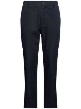 Boss: Pantalones de algodón - Azul Oscuro - men_0 | Luisa Via Roma