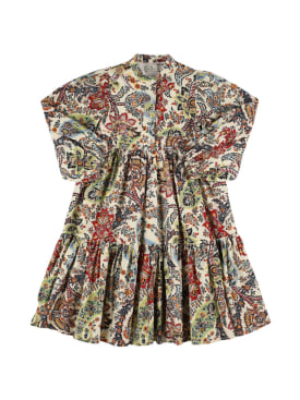 Etro: Printed woven cotton dress - Beige/Multi - kids-girls_0 | Luisa Via Roma