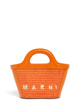 Marni Junior: Tropicalia top handle bag w/ logo - Orange - kids-girls_0 | Luisa Via Roma
