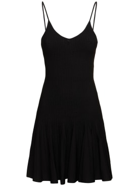 Khaite: Alizee viscose blend mini dress - Black - women_0 | Luisa Via Roma