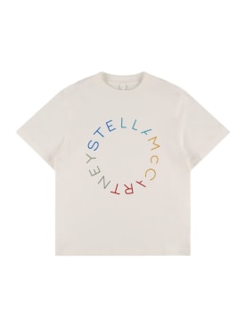 Stella McCartney Kids: Camiseta de jersey de algodón estampada - Blanco - kids-boys_0 | Luisa Via Roma