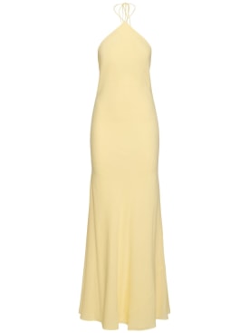 The Andamane: Rebecca silk georgette maxi slip dress - Yellow - women_0 | Luisa Via Roma