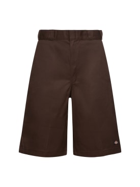 Dickies: 13" Multi-pocket cotton blend shorts - Dark Brown - men_0 | Luisa Via Roma