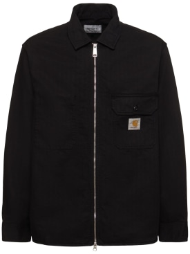 Carhartt WIP: Rainer cotton shirt jacket - Black - men_0 | Luisa Via Roma