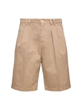Brunello Cucinelli: Dyed cotton shorts - Brown - men_0 | Luisa Via Roma