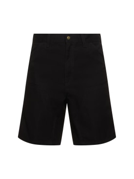 Carhartt WIP: Shorts con doppio ginocchio - Nero - men_0 | Luisa Via Roma