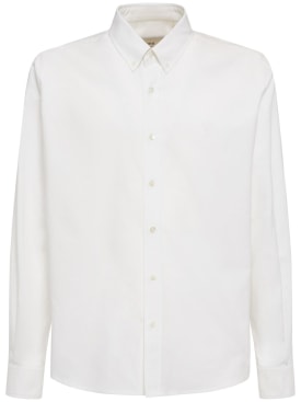 AMI Paris: 棉质牛津布衬衫 - 自然白色 - men_0 | Luisa Via Roma