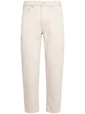 AMI Paris: Jeans tapered fit in denim di cotone - Off White - men_0 | Luisa Via Roma