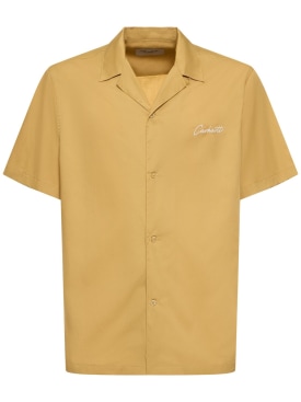Carhartt WIP: Delray混棉短袖衬衫 - 米黄色 - men_0 | Luisa Via Roma