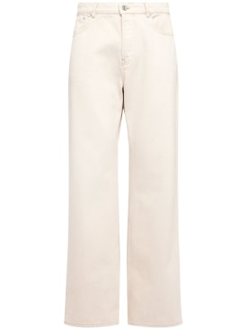 AMI Paris: Jeans oversize de denim de algodón - Blanco Opaco - men_0 | Luisa Via Roma