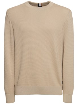 Boss: Ecaio knit sweater - Dark Beige - men_0 | Luisa Via Roma