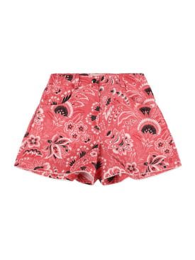 Etro: Printed cotton poplin shorts - Fuchsia/Ivory - kids-girls_0 | Luisa Via Roma