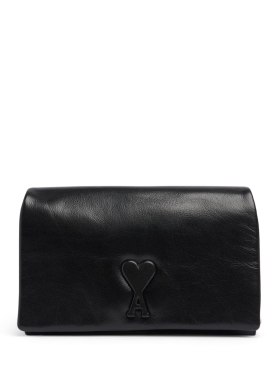 AMI Paris: Voulez Vous leather wallet clutch - Black - women_0 | Luisa Via Roma