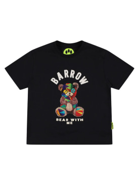 Barrow: Printed cotton jersey t-shirt - Black - kids-boys_0 | Luisa Via Roma