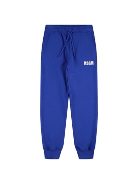 MSGM: Cotton sweatpants - Blue - kids-boys_0 | Luisa Via Roma