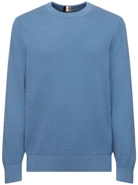 Boss: Ecaio knit sweater - Light Blue - men_0 | Luisa Via Roma