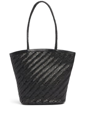 Bembien: Jeanne handwoven leather shoulder bag - Siyah - women_0 | Luisa Via Roma