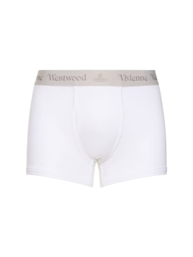 Vivienne Westwood: Pack of 2 stretch cotton boxer briefs - White - men_0 | Luisa Via Roma