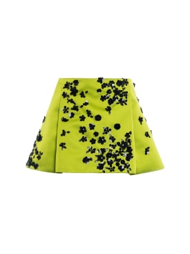 Des Phemmes: Embellished duchesse mini skirt - Black - women_0 | Luisa Via Roma