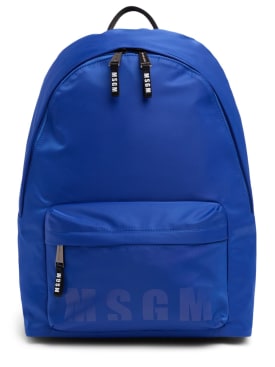 MSGM: Nylon backpack - Blue - kids-girls_0 | Luisa Via Roma