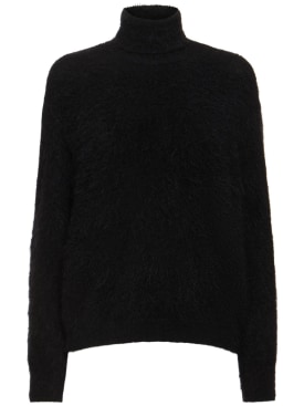 Alberta Ferretti: Mohair blend turtleneck sweater - Black - women_0 | Luisa Via Roma