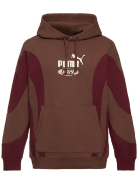 PUMA: Kidsuper Studios hooded sweatshirt - Chesnut Brown - men_0 | Luisa Via Roma