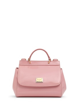 Dolce&Gabbana: Sicily patent leather shoulder bag - Pink - kids-girls_0 | Luisa Via Roma