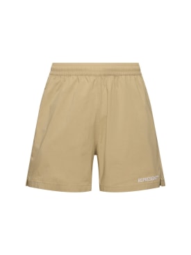 Represent: Represent cotton blend shorts - Washed Taupe - men_0 | Luisa Via Roma