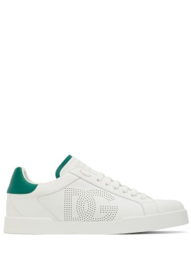 Dolce&Gabbana: Sneakers „Portofino“ - Bianco/Smeraldo - men_0 | Luisa Via Roma