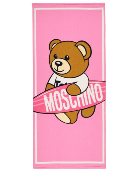Moschino: Cotton terry towel - Pink - kids-girls_0 | Luisa Via Roma